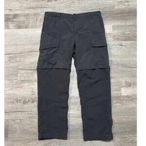 The North Face Mens Convertible Zip Off Pants Size Large Black Cargo Outdoor